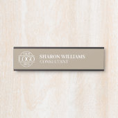 Professional Custom Business Logo Job Title Taupe  サインプレート (正面)