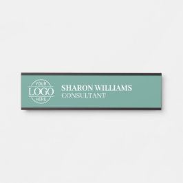 Professional Custom Business Logo Job Title Teal サインプレート