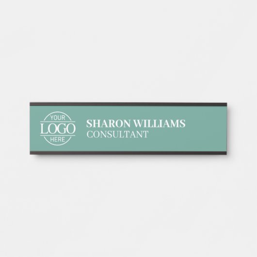Professional Custom Business Logo Job Title Teal サインプレート (正面)