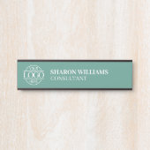 Professional Custom Business Logo Job Title Teal サインプレート (正面)