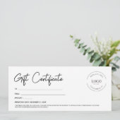 Professional Custom Logo Gift Certificate Script 招待状 (スタンド正面)