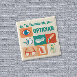 Professional Custom Optician Iconic Design 缶バッジ