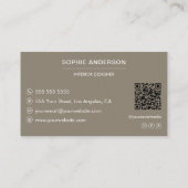Professional Custom Photo QR Designer Taupe 名刺 (裏面)