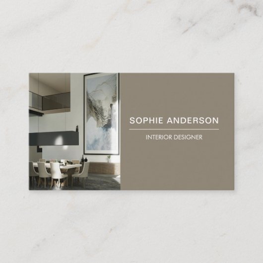 Professional Custom Photo QR Designer Taupe 名刺 (正面)