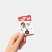 Professional Custom Press Pass ID Badge - Red  バッジ (手持ち)