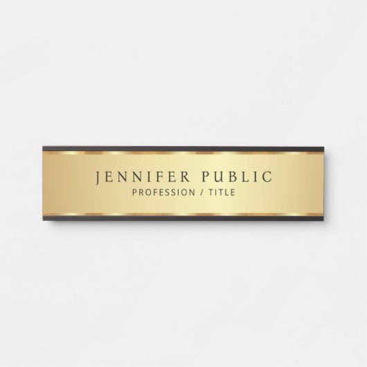 Professional Custom Text Luxurious Black And Gold サインプレート (正面)