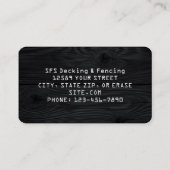 Professional Decking and Fencing 名刺 (裏面)