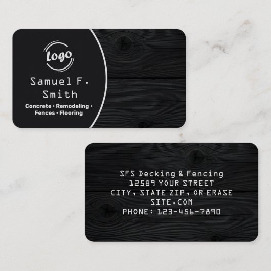 Professional Decking and Fencing 名刺 (正面/裏面)