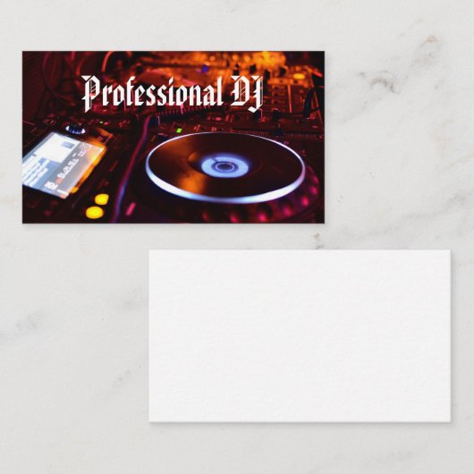 Professional Deejay  名刺 (正面/裏面)