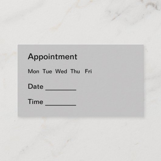 Professional Dental Appointment 名刺 (裏面)