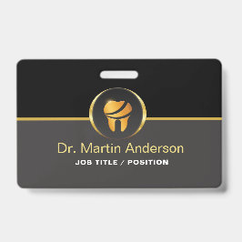  Professional Dental Clinic Gold Tooth Logo バッジ