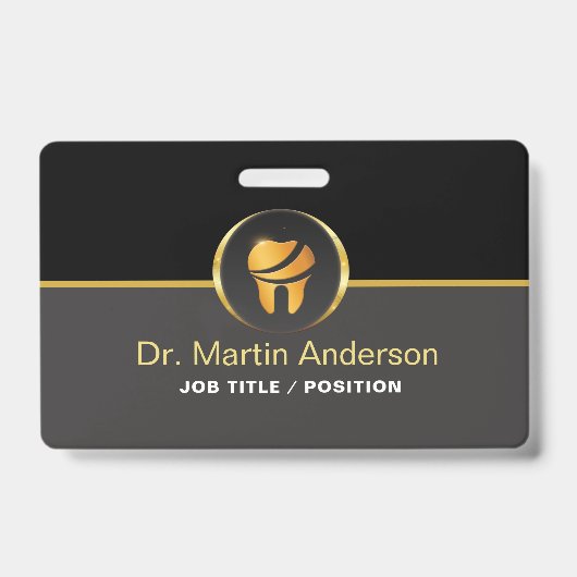  Professional Dental Clinic Gold Tooth Logo バッジ (表面)