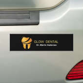 Professional Dental Clinic Gold Tooth Logo バンパーステッカー (車上)