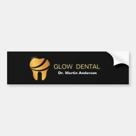  Professional Dental Clinic Gold Tooth Logo バンパーステッカー
