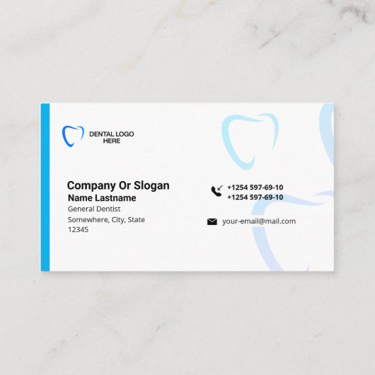 Professional Dentist Business Presentation Card 名刺 (裏面)