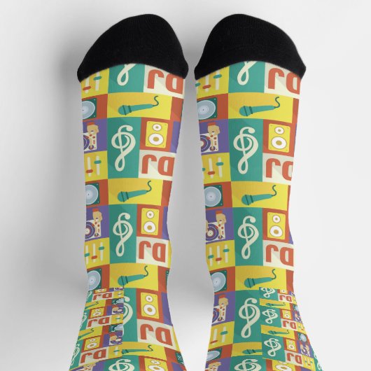 Professional Disc Jockey Iconic Designed ソックス (上部)