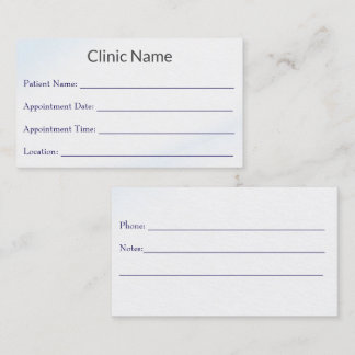 Professional Doctor Appointment Reminder Card 予約カード