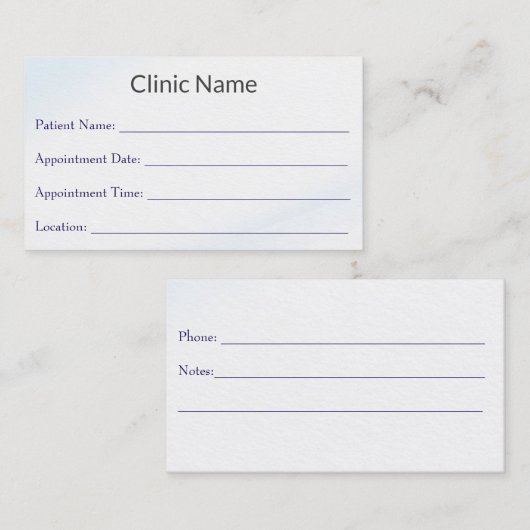 Professional Doctor Appointment Reminder Card 予約カード (正面/裏面)