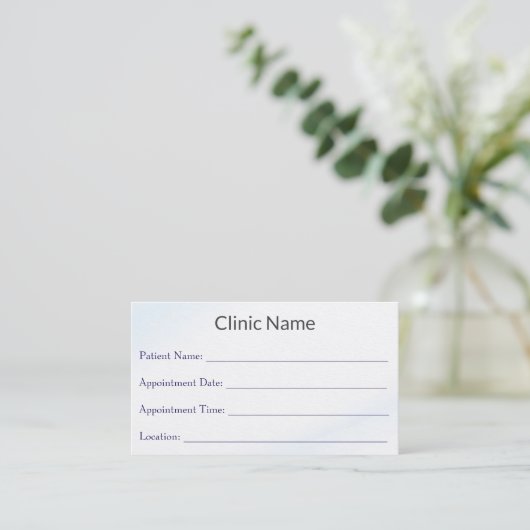 Professional Doctor Appointment Reminder Card 予約カード (スタンド正面)