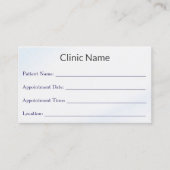Professional Doctor Appointment Reminder Card 予約カード (正面)