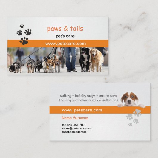 Professional Dog Trainer Business Card 名刺 (正面/裏面)
