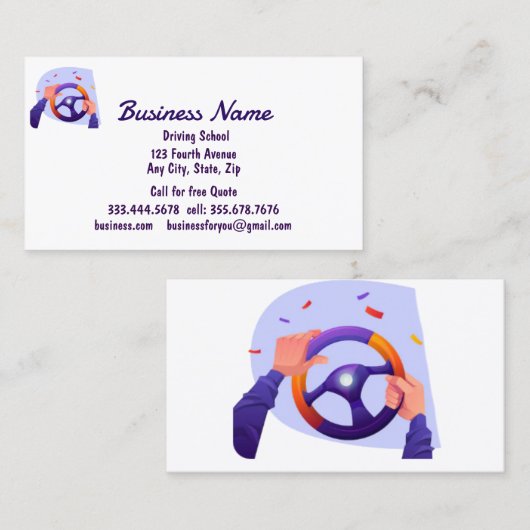 Professional Driving School Instructors  名刺 (正面/裏面)