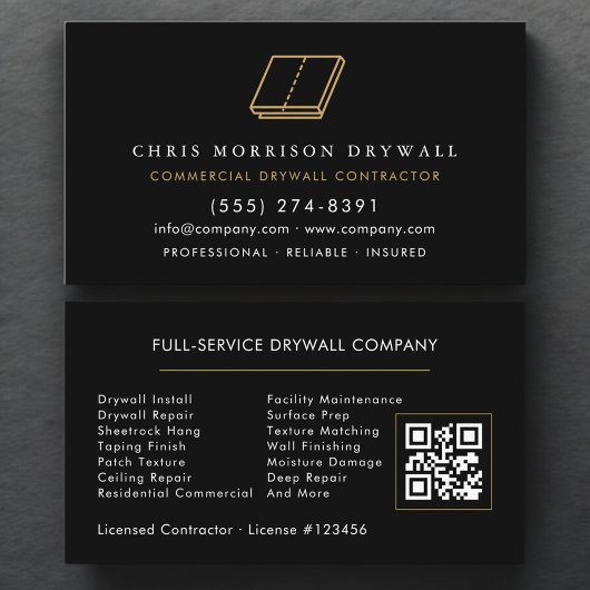 Professional Drywall Contractor QR Code 名刺