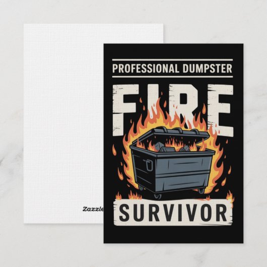 Professional Dumpster Fire Survivor Funny Work  招待状 (正面/裏面)