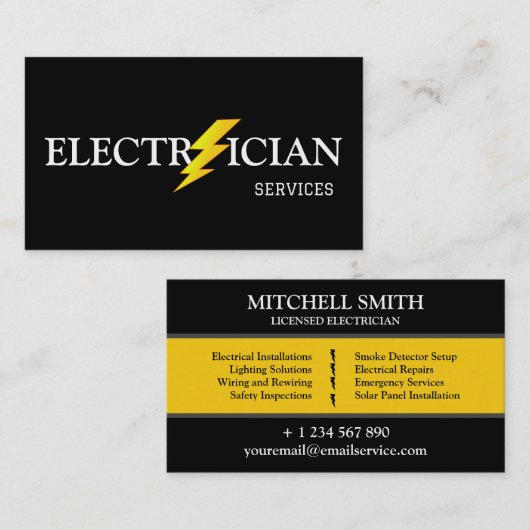 Professional Electrical Contractor - Electrician 名刺 (正面/裏面)