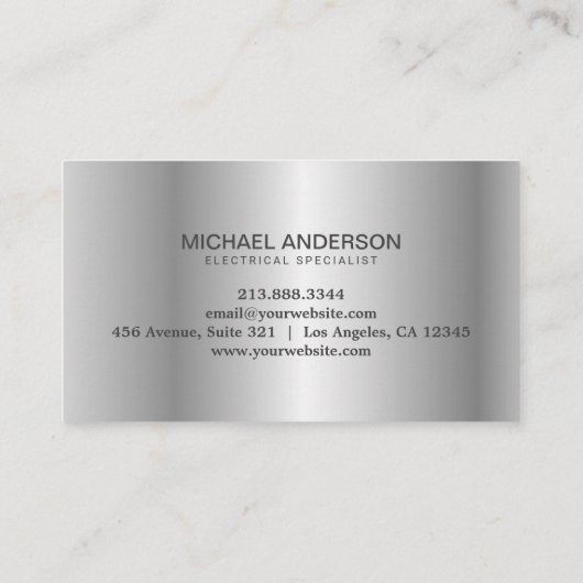 Professional Electrical Electrician Silver Gray    名刺 (裏面)