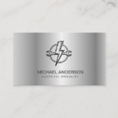 Professional Electrical Electrician Silver Gray    名刺 (正面)