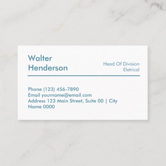 Professional Electrical Engineering White Blue  名刺 (正面)