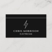 Professional Electrician Black Silver Contractor 名刺 (正面)