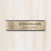 Professional Elegant Black Faux Brushed Gold サインプレート (正面)