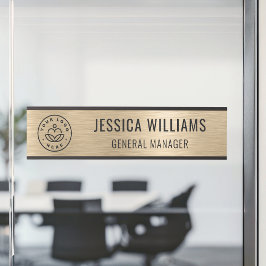 Professional Elegant Black Faux Brushed Gold サインプレート