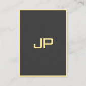 Professional Elegant Black & Gold Monogram Initial 名刺 (裏面)