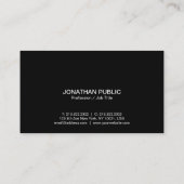 Professional Elegant Black Simple Plain Company 名刺 (裏面)