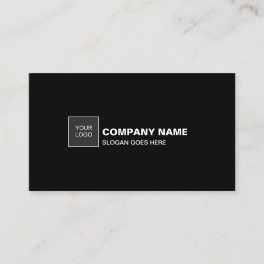 Professional Elegant Black Simple Plain Company 名刺 (正面)