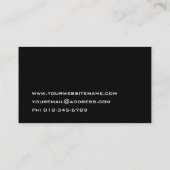 Professional Elegant Black White Business Card 名刺 (裏面)