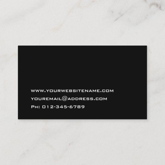 Professional Elegant Black White Business Card 名刺 (裏面)