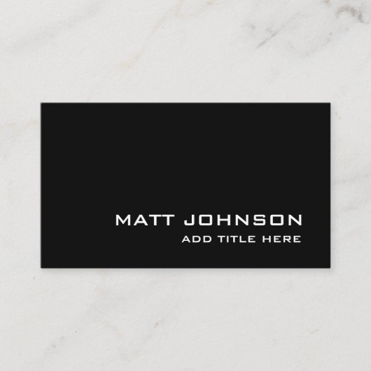 Professional Elegant Black White Business Card 名刺 (正面)