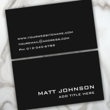 Professional Elegant Black White Business Card