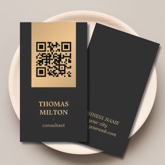 Professional Elegant Faux Golden Grey Consultant 名刺