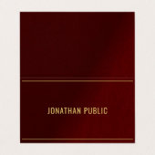Professional Elegant Folded Bordeaux And Gold 名刺 (外部フラット)