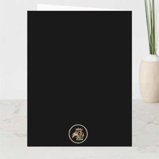  Professional Elegant Gold Lion Logo  カード (裏面)