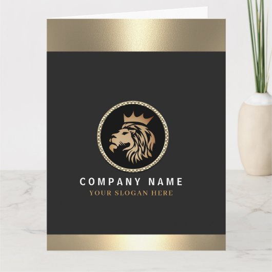  Professional Elegant Gold Lion Logo  カード (正面)