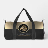  Professional Elegant Gold Lion Logo  ダッフルバッグ (正面)