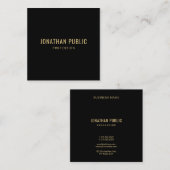 Professional Elegant Gold Text Create Your Own スクエア名刺 (正面/裏面)