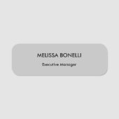 Professional elegant grey plain minimalist modern 名札 (正面)