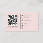 Professional Elegant Minimalist Modern Blush Pink 名刺 (正面)